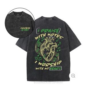 Graphic Black T-Shirt with Heart Design